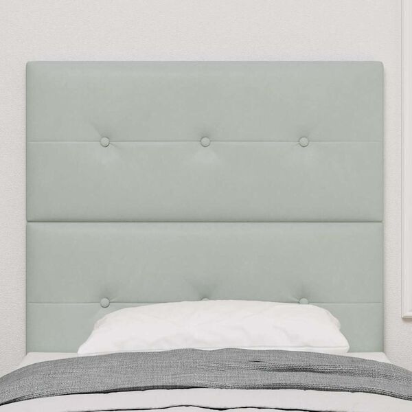 vidaXL LED Headboard with LED Strip Lights Light Grey 80 cm Polyester