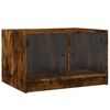 vidaXL Coffee Table with Glass Doors Smoked Oak 68x50x42 cm