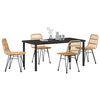 vidaXL Garden Dining Set 5 pcs Brown Powder-Coated Steel