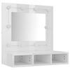 vidaXL Mirror Cabinet with LED High Gloss White 60x31.5x62 cm