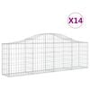 vidaXL Arched Gabion Baskets 14 pcs 200x30x60/80 cm Galvanised Iron