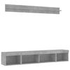 vidaXL 5 Piece TV Wall Units with LED Concrete Grey Engineered Wood