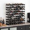 vidaXL Wine Rack for 72 Bottles Black Solid Pine Wood