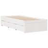 vidaXL Bed Frame without Mattress with Drawers White 75x190 cm Small Single Solid Wood Pine