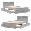 vidaXL Bed Frame with Headboard without Mattress Concrete Grey 100x200 cm