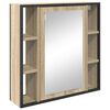 vidaXL Mirror Cabinet Sonoma Oak 60 x 16 x 60 cm Engineered Wood