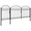 vidaXL Garden Fence Gate with Arched Top Grey 400 x 100 cm Steel