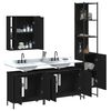 vidaXL 4 Piece Bathroom Cabinet Set Black Engineered Wood