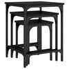 vidaXL Nesting Coffee Tables 3 pcs Black Engineered Wood