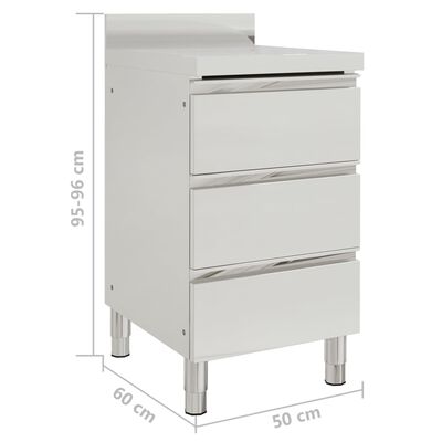 vidaXL Commercial Kitchen Cabinets 2 pcs Stainless Steel