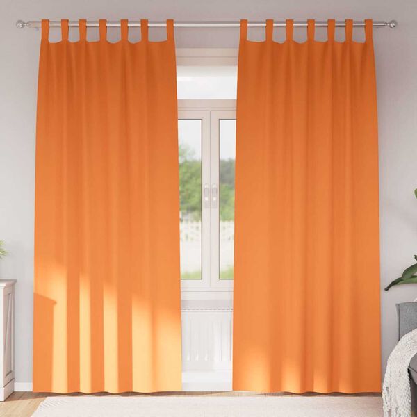 vidaXL Blackout Curtains with Rings 2 pcs Bright Orange 245 x 140 cm