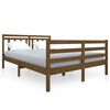 vidaXL Bed Frame without Mattress Honey Brown Double Solid Wood