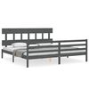 vidaXL Bed Frame without Mattress Grey 200x200 cm Solid Wood