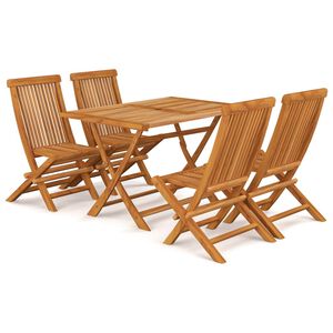vidaXL 7 Piece Garden Dining Set Solid Teak Wood