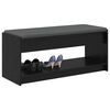 vidaXL Hall Bench with Cushion with Shelf Black Oak 103 x 38 x 45 cm