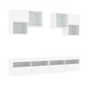 vidaXL 6 Piece TV Wall Cabinet Set with LED Lights White