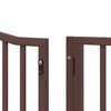 vidaXL Dog Gate with Door Foldable 12 Panels Brown 960 cm Poplar Wood