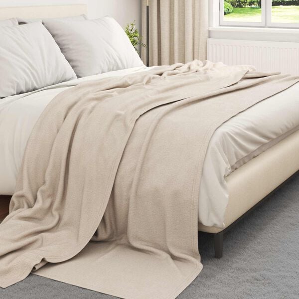 vidaXL Throw Blanket Beige 270 x 240 cm Fleece