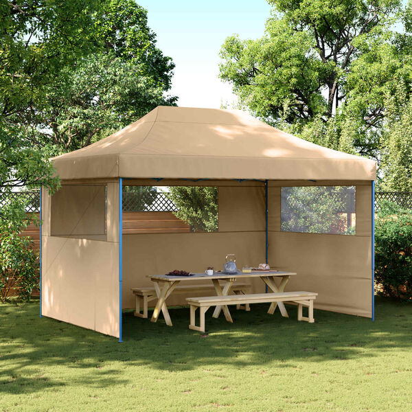 vidaXL Party Tent Folding Beige 279 x 410 x 315 cm Oxford Fabric