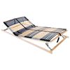 vidaXL Slatted Bed Base Manual Brown 100 x 190 cm Solid Beech Wood