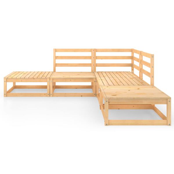 vidaXL 5 Piece Garden Lounge Set Solid Wood Pine