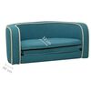 vidaXL Foldable Dog Sofa Turquoise 76x71x30 cm Linen Washable Cushion