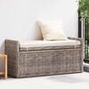 vidaXL Storage Bench with Cushion Grey 110 x 40 x 50 cm Rattan