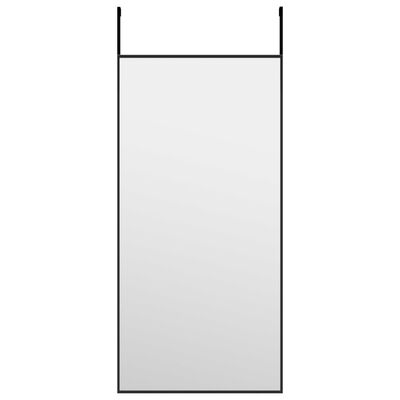 vidaXL Door Mirror Black 30x60 cm Glass and Aluminium