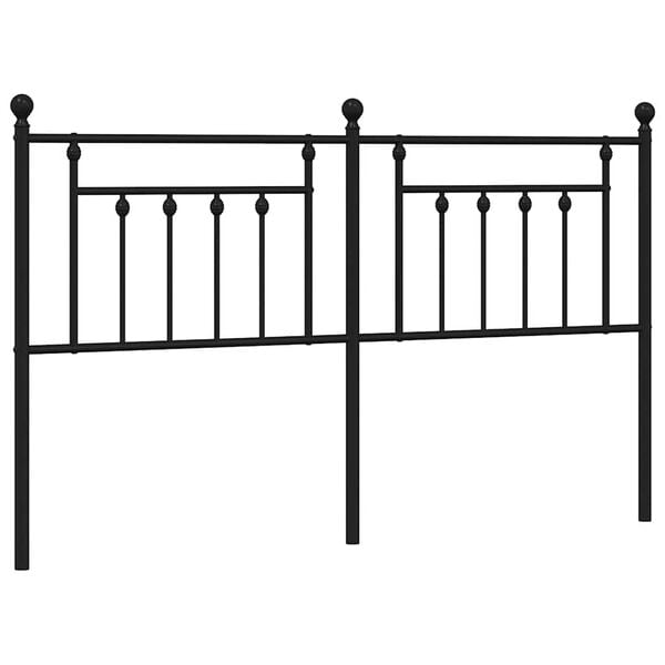 vidaXL Metal Replace Headboard Black 160 cm