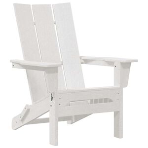 vidaXL Folding Adirondack Chair White 80.5 x 74.5 x 92 cm HDPE