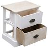 vidaXL Nightstands 2 pcs White and Natural 38x28x45 cm Paulownia Wood