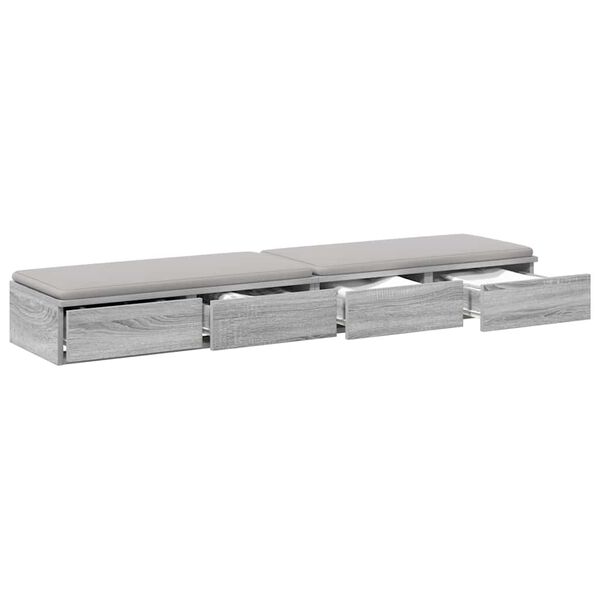 vidaXL Bed Drawers Grey Sonoma 150 x 36.5 x 16.5 cm Engineered Wood