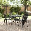 vidaXL 5 Piece Garden Dining Set Black Cast Aluminium
