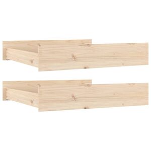 vidaXL Bed Drawer | Pine | Solid Pine Wood (Untreated) | Large | Bed Drawer