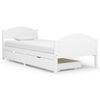 vidaXL Bed Frame without Mattress White Solid Wood 90x200 cm