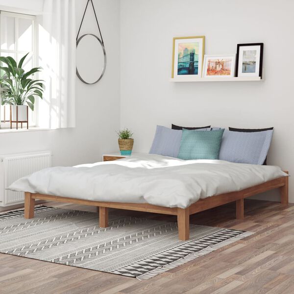 vidaXL Bed Frame without Mattress Solid Teak Wood 160x200 cm