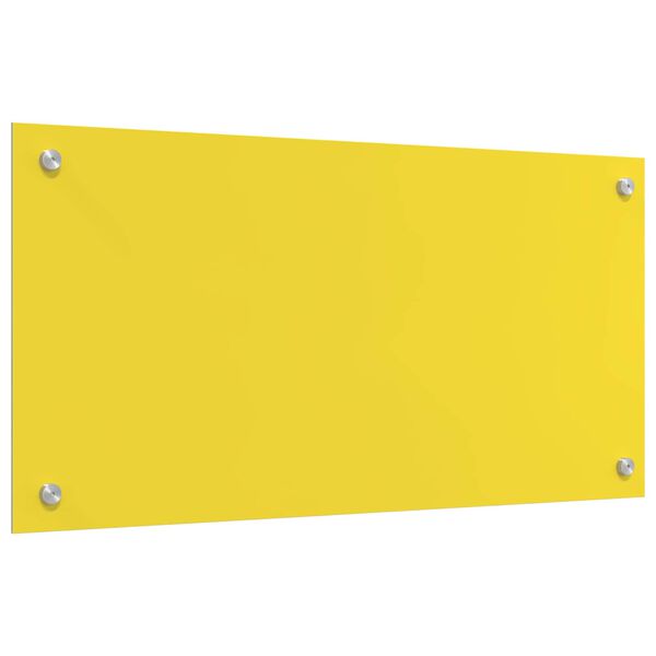 vidaXL Kitchen Backsplash Yellow 80 x 40 x 0.6 cm Tempered Glass