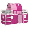 vidaXL Kids' Loft Bed with Tunnel without Mattress Pink 80x200cm
