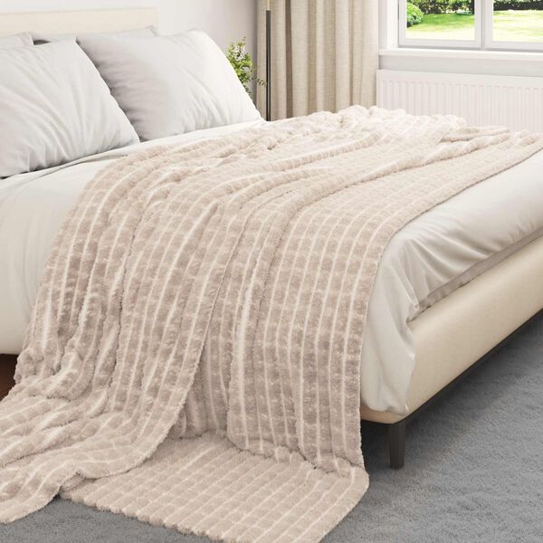 vidaXL Throw Blanket Beige 270 x 240 cm Fleece