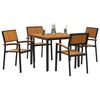vidaXL Garden Dining Set 5 pcs Black Solid Acacia Wood