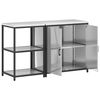vidaXL Kitchen Storage Set with Shelf 2 pcs Silver Galvanised Steel