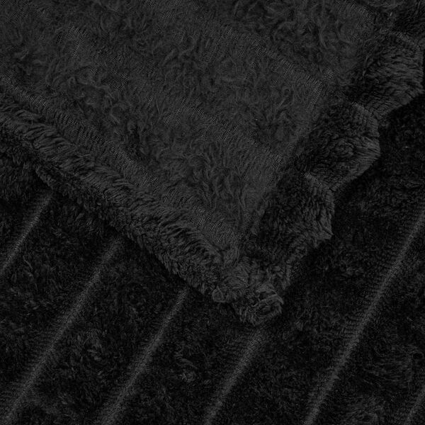 vidaXL Throw Blanket Black 240 x 220 cm Fleece