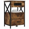 vidaXL Bedside Cabinet with Drawer 2 pcs Smoked Oak 40 x 31 x 60 cm