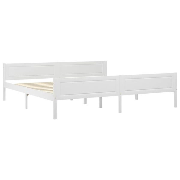 vidaXL Bed Frame without Mattress White Solid Wood Pine 200x200 cm