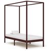 vidaXL Canopy Bed Frame without Mattress Dark Brown 100x200 cm