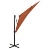 vidaXL Cantilever Garden Parasol with Pole and LED Lights Terracotta 250 cm
