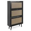 Finori Shoe Cabinet Vienna 49A Black and Rattan Print