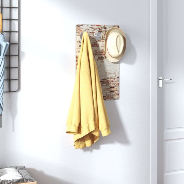 vidaXL Wall Mounted Coat Rack 40x25 cm Tempered Glass Brick Wall