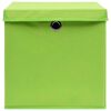 vidaXL Storage Boxes with Covers 10 pcs 28x28x28 cm Green