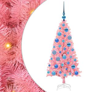 vidaXL Christmas Tree with 150 LEDs with Stand Pink 120 cm PVC
